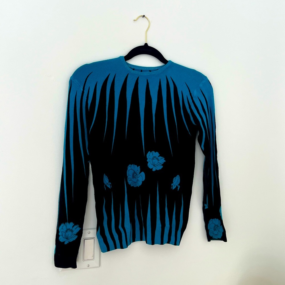 Vintage Two Tone Floral Sweater